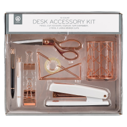 Desktop Accessory Kit Office Supplies Set Rose Gold 10 PC 2106u00 01