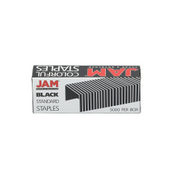 JAM Paper Colorful Staples 1/4" Leg Length Black 5000/Box (335BLZ)