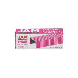 JAM Paper Colorful Staples 1/4" Leg Length Pink 5000/Box (335PIZ)