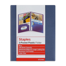 Staples Poly 2-Pocket Folders Dark Blue 431488