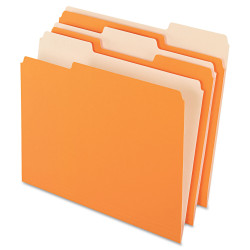 Pendaflex Colored File Folders 1/3 Cut Top Tab Letter Orange/Light Orange