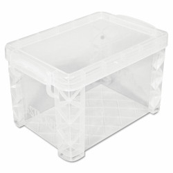 Advantus Super Stacker Storage Boxes Hold 500 4 x 6 Cards Plastic Clear 40305