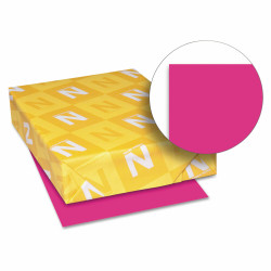 Neenah Paper Astrobrights Colored Card Stock 65 lb. 8-1/2 x 11 Fireball Fuchsia