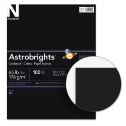 Astrobrights Colored Card Stock 65 lb. 8-1/2 x 11 Eclipse Black 100 Sheets