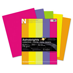 Neenah Paper Astrobrights Colored Card Stock 65 lb. 8-1/2 x 11 Assorted 250