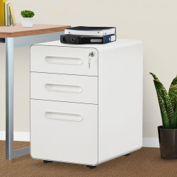 TAUS 3-Drawer Rolling File Cabinet Filing Cabinet Under Desk fits Letter/A4 Size