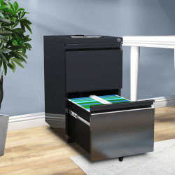 20" Metal Lateral File Cabinet 2 Drawer Metal Storage File Cabinet with Lock