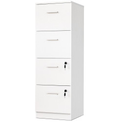 16" W 4 Drawers Wood File Cabinet White Storage Shelf Home Office Filing Cabinet