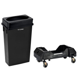 Alpine Industries Plastic Indoor Waste Basket Commercial Slim Trash Can with Lid